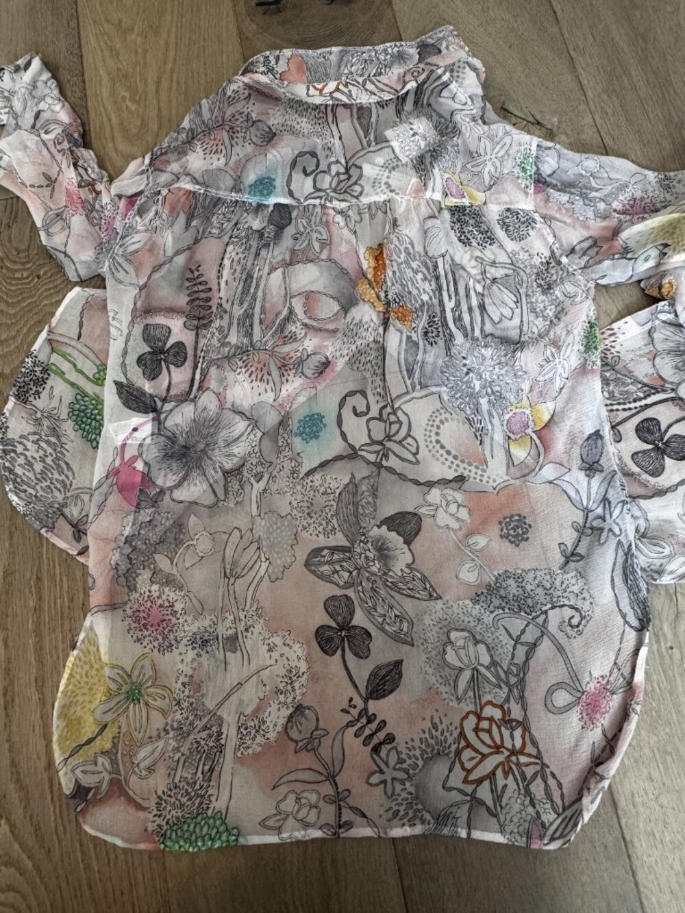NWT Missoni Women Size 40 (M) Orange tag Multicolor Silk Chiffon Shirt - Picture 6 of 14